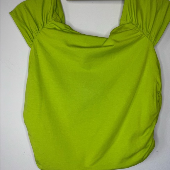 Zara Lime Ruched Crop Top – Size L - Picture 13 of 13